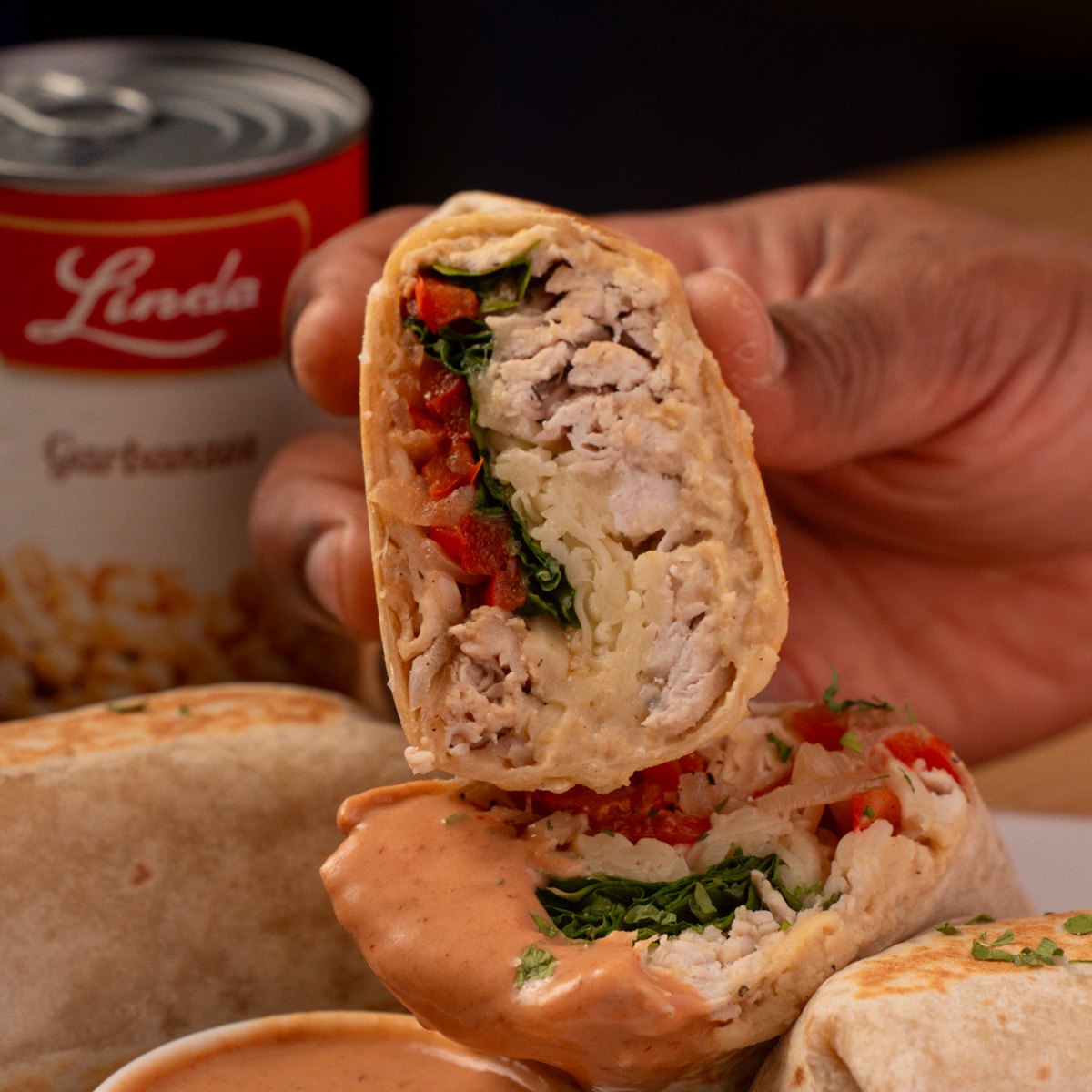 Linda Chicken and Hummus Wraps
